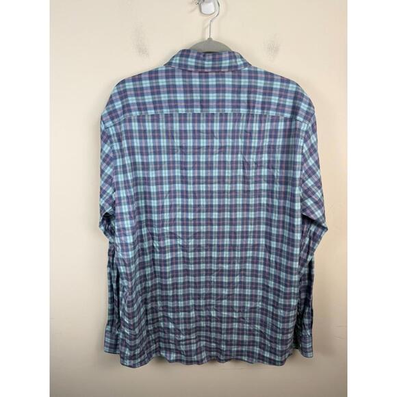 Faherty The Movement Shirt Long Sleeve Button Up Blue Pink White Plaid XL Preppy - Picture 3 of 7